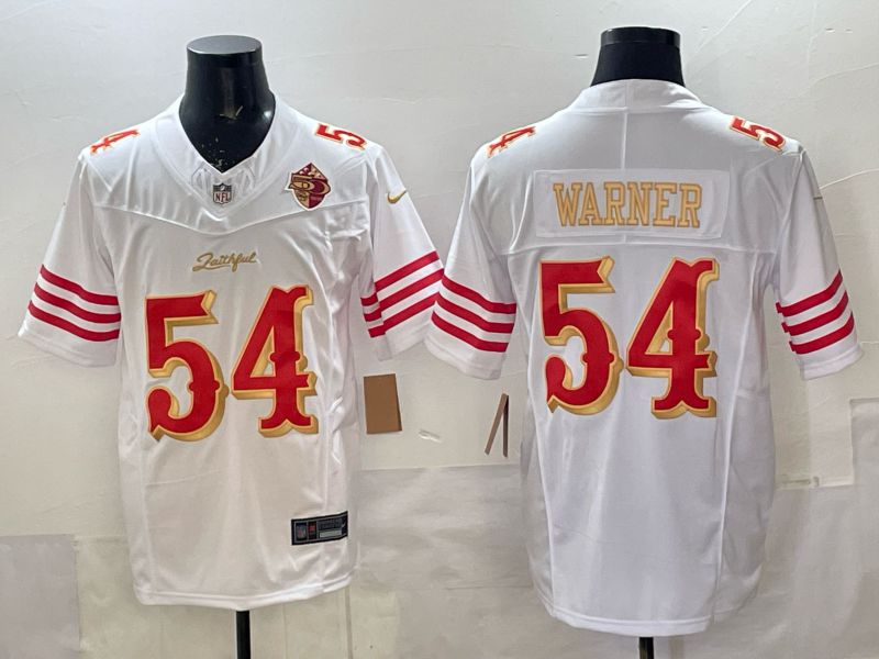 Men 2025 Nike San Francisco 49ers #54 Warner White 5th generation Limited NFL Jersey 047